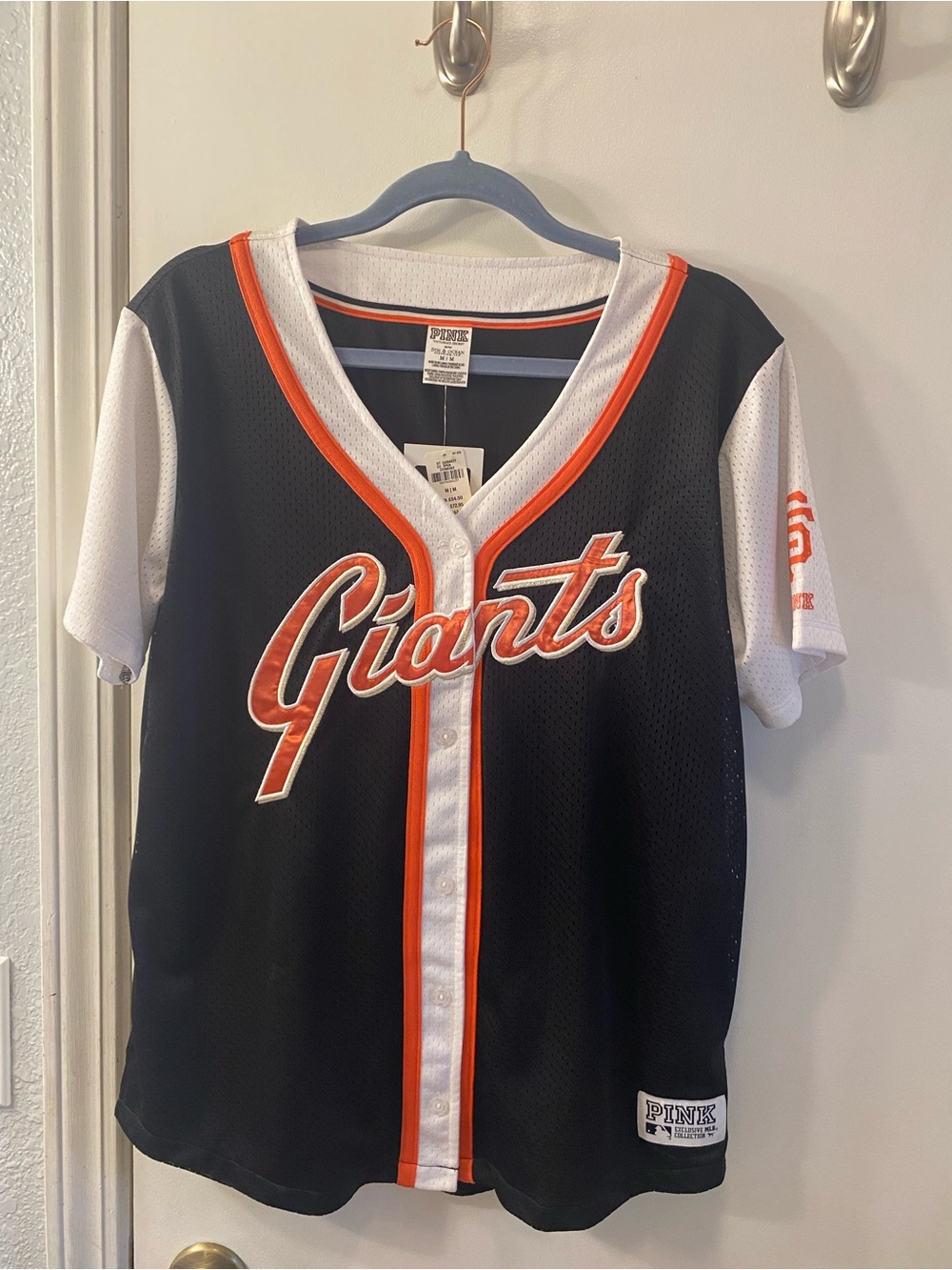 PINK San Francisco Giants Women's Black & White Baseball Jersey
